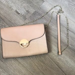 Louise et cie tan/gold clutch Messenger bag